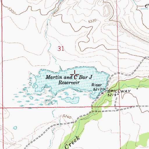 Topographic Map of Big Elk Dam, MT