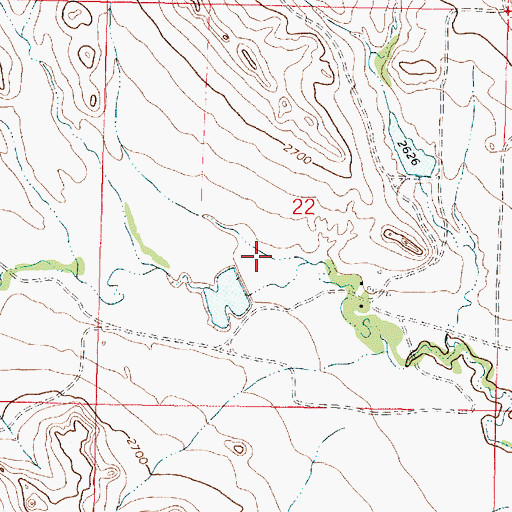 Topographic Map of Buffalo Hill Dam, MT