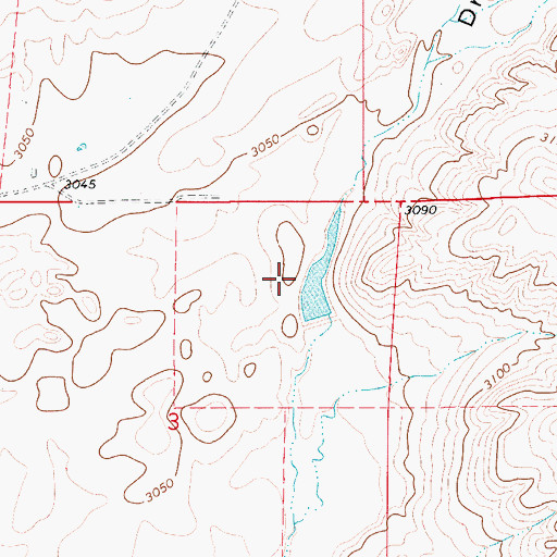 Topographic Map of Joe Vielleux Dam, MT