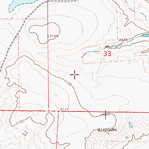 Topographic Map of Miller Dam, MT