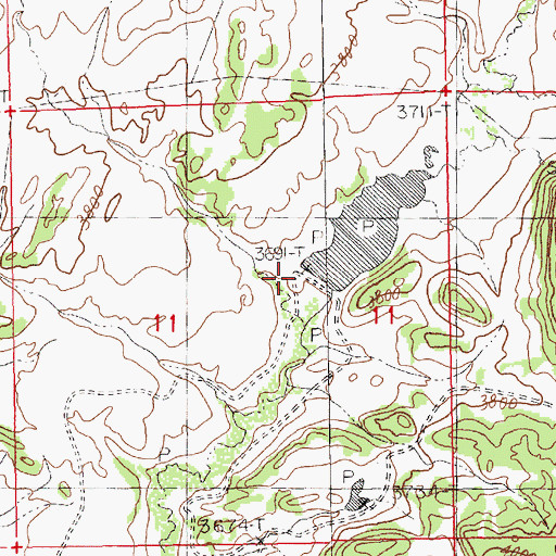 Topographic Map of Ix Ranch Dam, MT