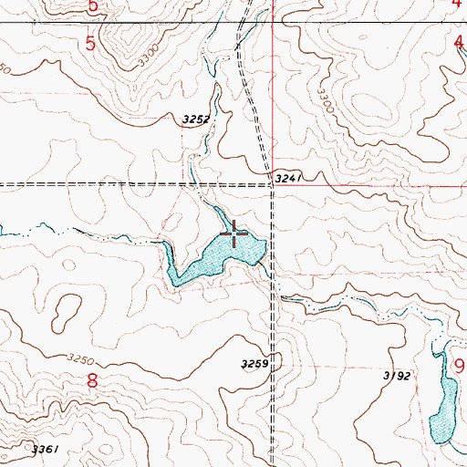 Topographic Map of Ray Dam, MT
