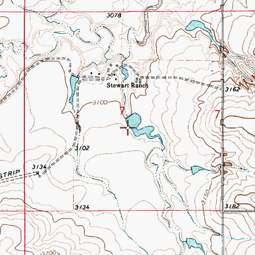 Topographic Map of Stewart Dam, MT