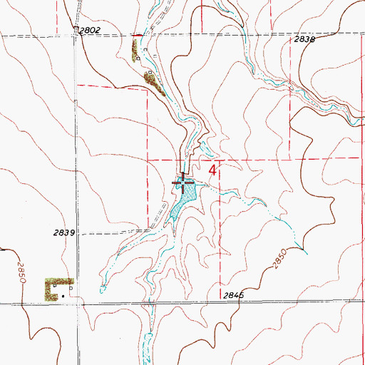 Topographic Map of Cornett Fish Dam, MT