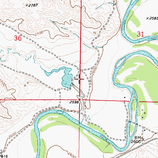 Topographic Map of Shipleys Dam, MT