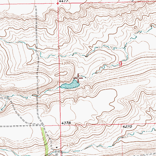 Topographic Map of Rung Reservoir Dam, MT
