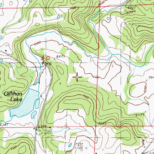Topographic Map of Crutchfield Lake, AR