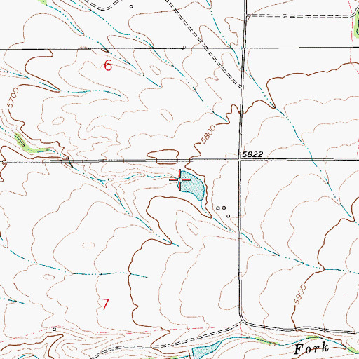 Topographic Map of Pepper Number 1 Dam, MT