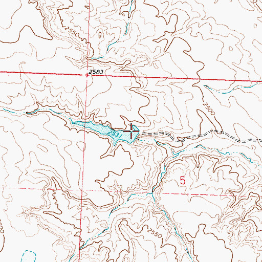 Topographic Map of Dahl Dam, MT