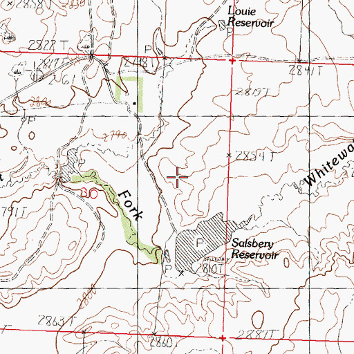 Topographic Map of Salsbery Dam, MT