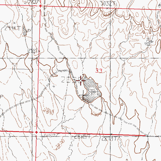 Topographic Map of Turkey Track Dam, MT