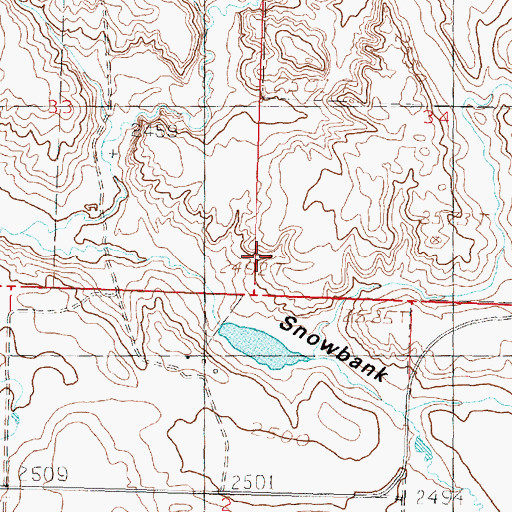 Topographic Map of Ohs Dam, MT