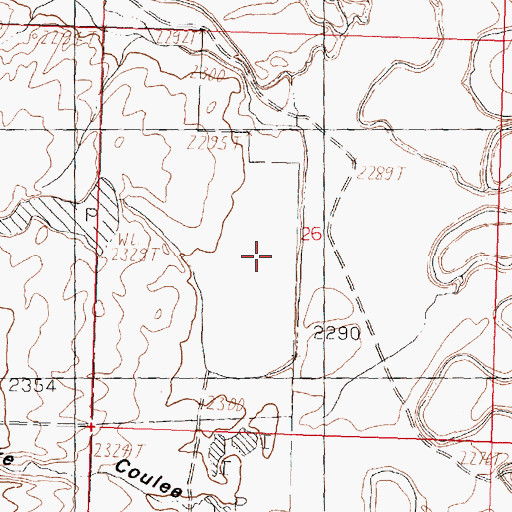 Topographic Map of Row Dam, MT