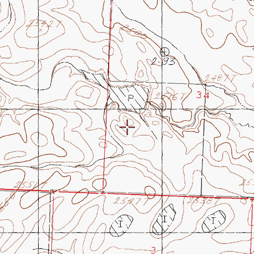 Topographic Map of Tillman Number 2 Dam, MT