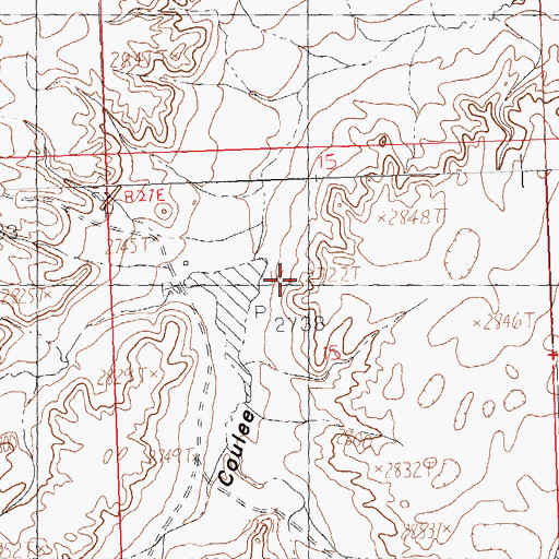 Topographic Map of Boothe Dam, MT