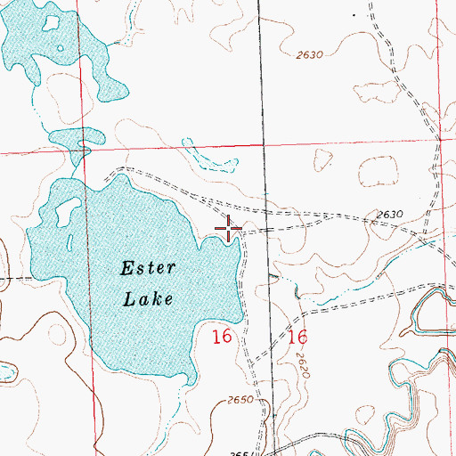 Topographic Map of Ester Lake Dam, MT