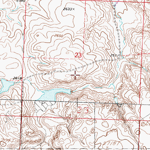 Topographic Map of Olson Number 2 Dam, MT