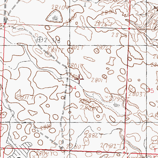 Topographic Map of Demontigny Dam, MT