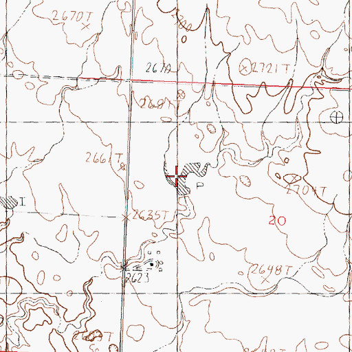Topographic Map of Compton Dam, MT