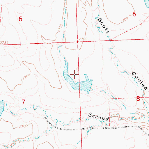 Topographic Map of None Dam, MT