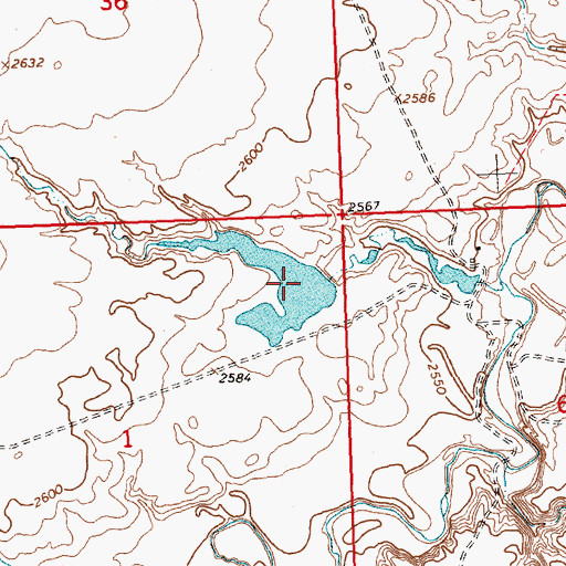 Topographic Map of Lone Tree Dam, MT
