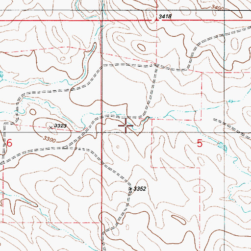 Topographic Map of Shipley Reservoir Dam, MT