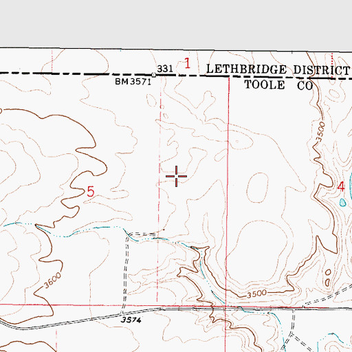 Topographic Map of Eyraud Lakes, MT