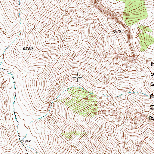 Topographic Map of Bynum Reservoir Dam, MT