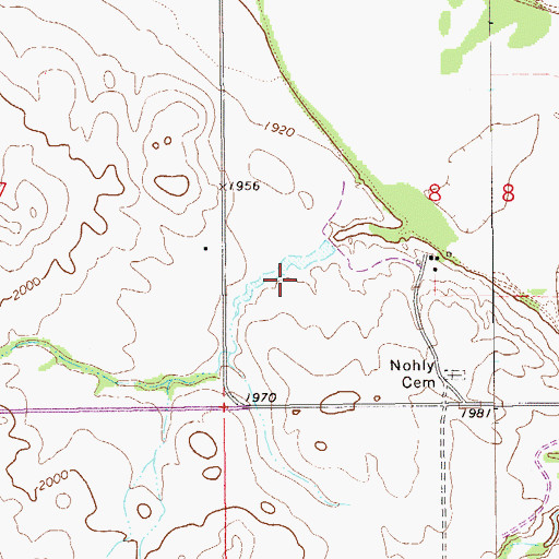Topographic Map of Burgess Reservoir Dam, MT