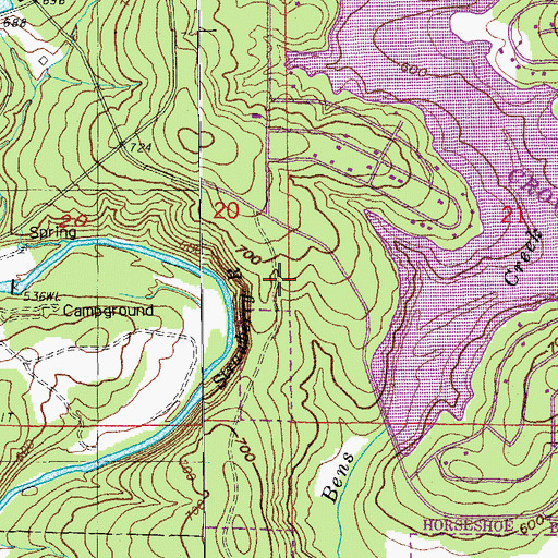 Topographic Map of Crown Lake, AR