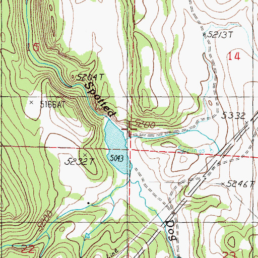 Topographic Map of Dog Creek Reservoir Dam, MT