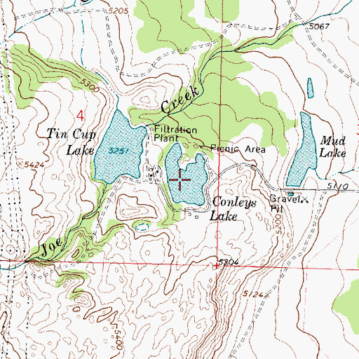 Topographic Map of Conleys Lake Dam, MT