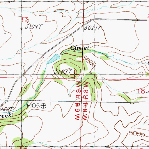 Topographic Map of Parker Reservoir Dam, MT