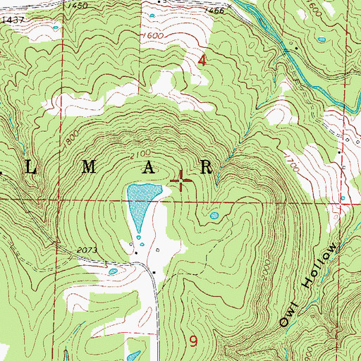 Topographic Map of Brewer Lake Dam, AR