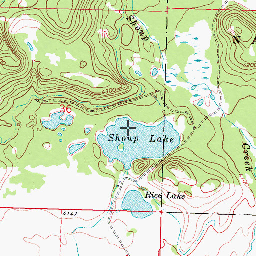 Topographic Map of Shoup Lake Dam, MT