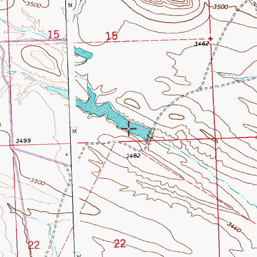 Topographic Map of Crow Number 78 Dam, MT