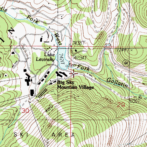 Topographic Map of Big Sky Dam, MT