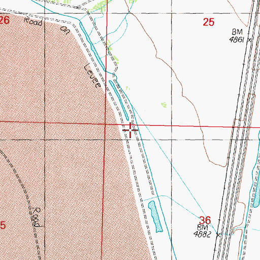 Topographic Map of Opportunity Tailings Ponds Dam, MT