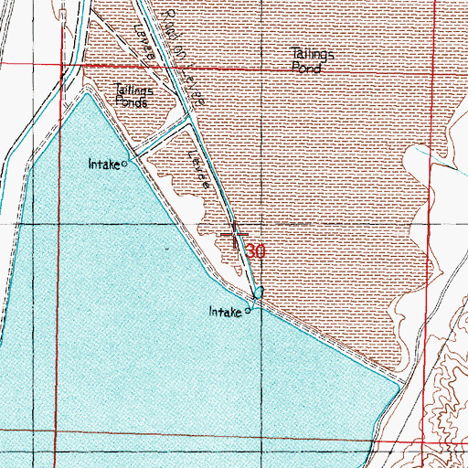 Topographic Map of Warm Springs Tailing Dam Number 3, MT