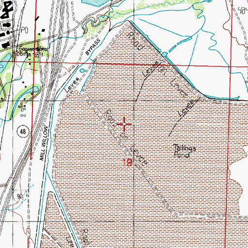 Topographic Map of Warm Springs Tailing Dam Number 2, MT