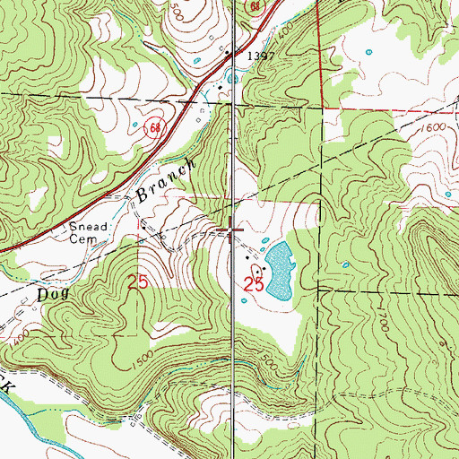 Topographic Map of Lake of No Return Dam, AR