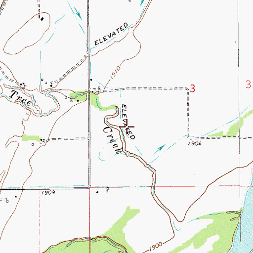 Topographic Map of Sidney Sewage Lagoon Dam, MT