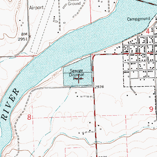 Topographic Map of Polson Sewage Lagoon Dam, MT