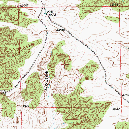Topographic Map of Handy Dam, MT