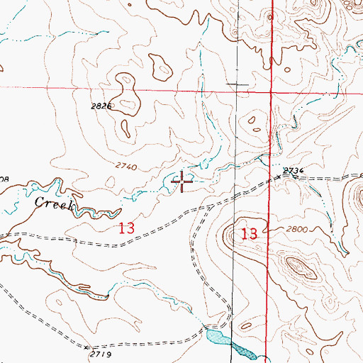 Topographic Map of Wolf Creek Dam, MT