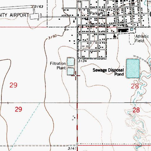 Topographic Map of Chester City Water Supply Number 1 Dam, MT