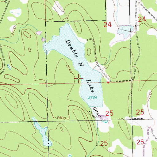 Topographic Map of Double N Ranch Dam, MT