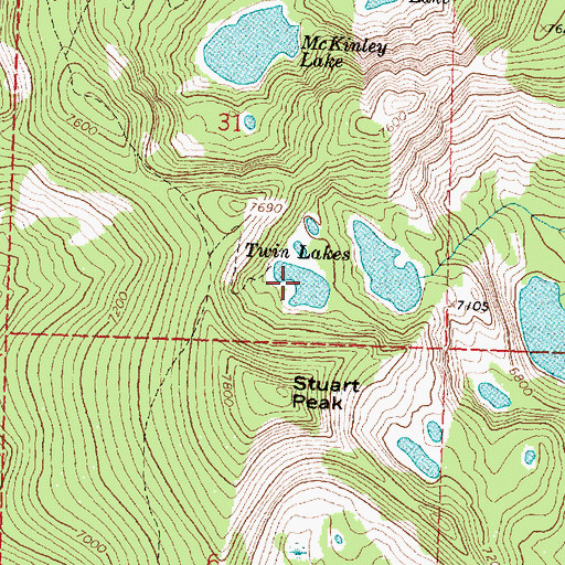 Topographic Map of Upper Lake, MT