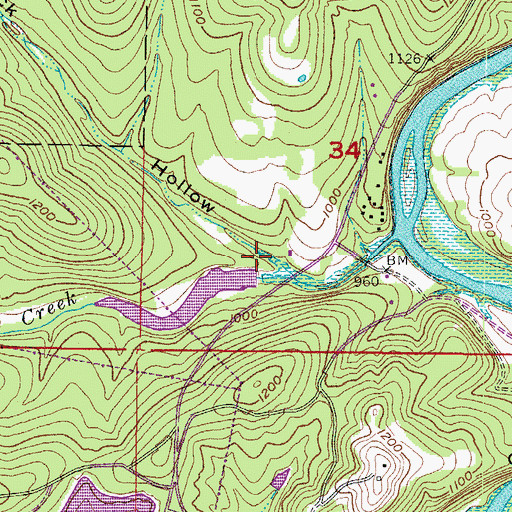 Topographic Map of Farwell Spider Creek Lake Dam, AR