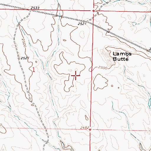 Topographic Map of Billings Number 1 Dam, MT